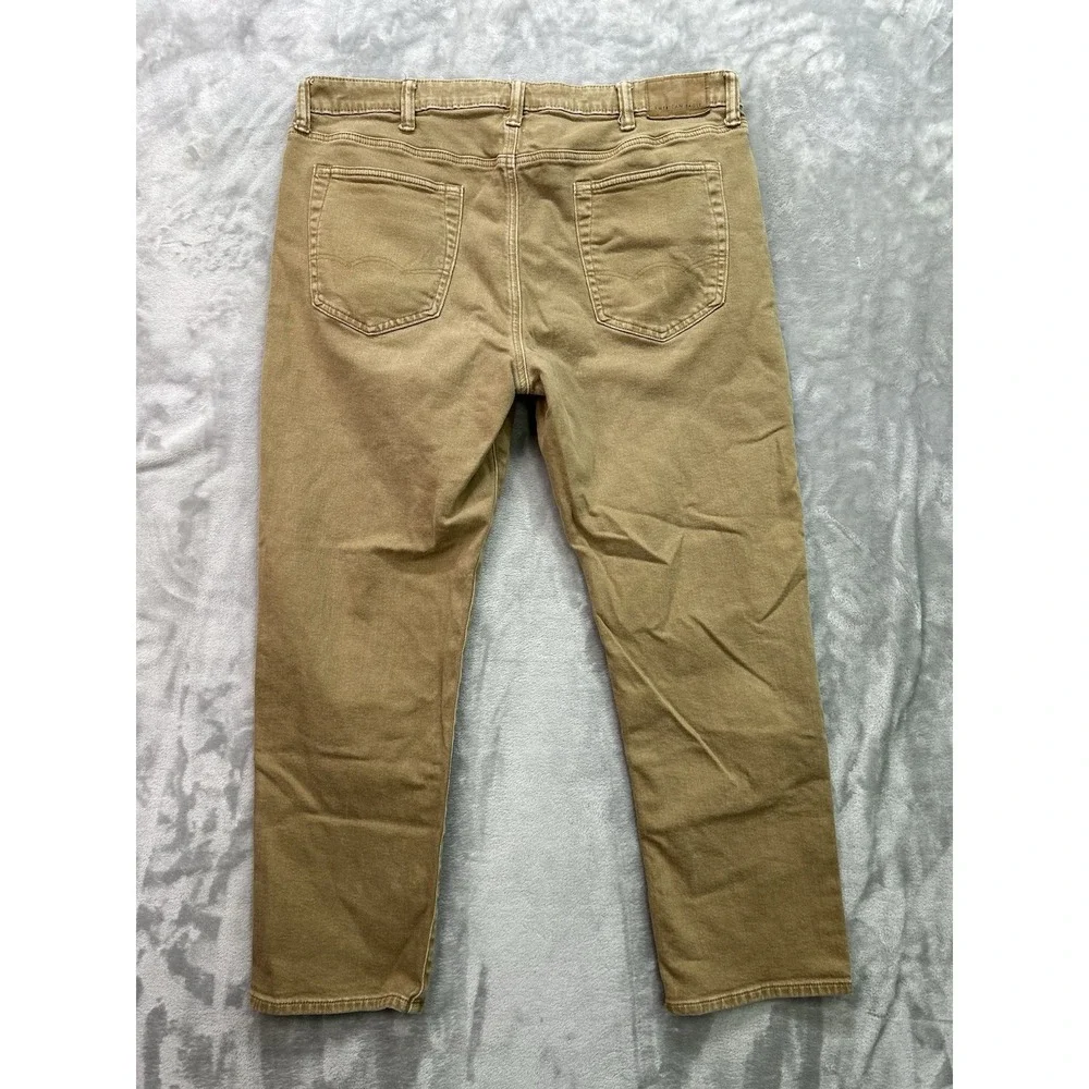 American Eagle Jeans Mens Sz 38x30 Slim Straight Tan Easy Flex Active Denim Guys